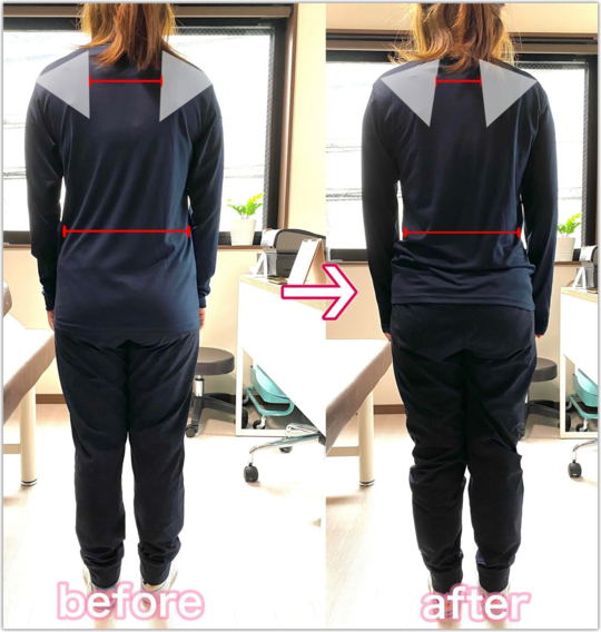 ウエストや肩幅が変化