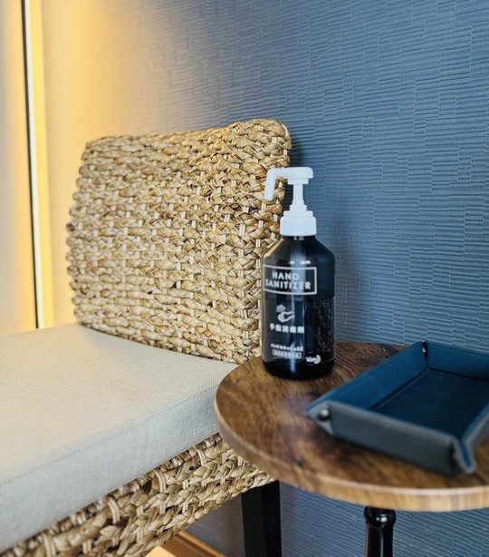 整体院CUCULE 池上の院内にはアルコール消毒の設置しております。